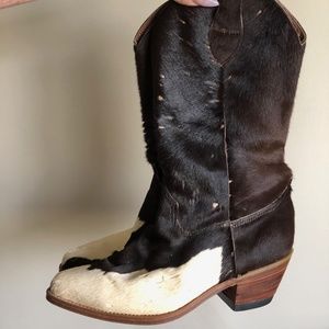 Real Cowhide Cowboy boots women's 9 handmade Vtg